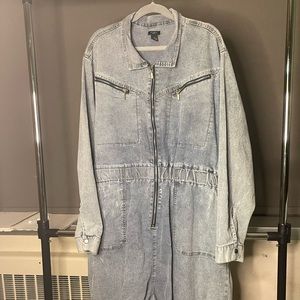 Rue21 Denim Jumpsuit Elastic Waist Size 4x In Excellent Condition!